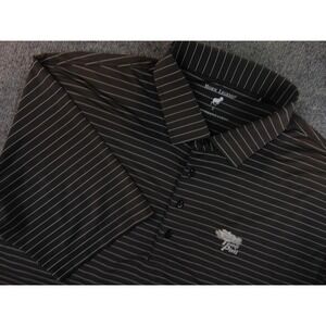 Torrey Pines Golf Polo Shirt Mens Large Black White Stripe Performance